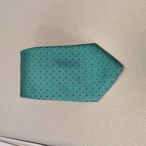 Christian Dior Green Teal Paisley Detail Men's Tie
